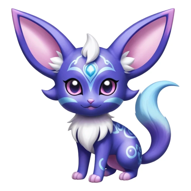 Shiny Exotic Cute Adorable Majestic Espeon-Meowstic-Hybrid-Creature with pattern-markings sticker