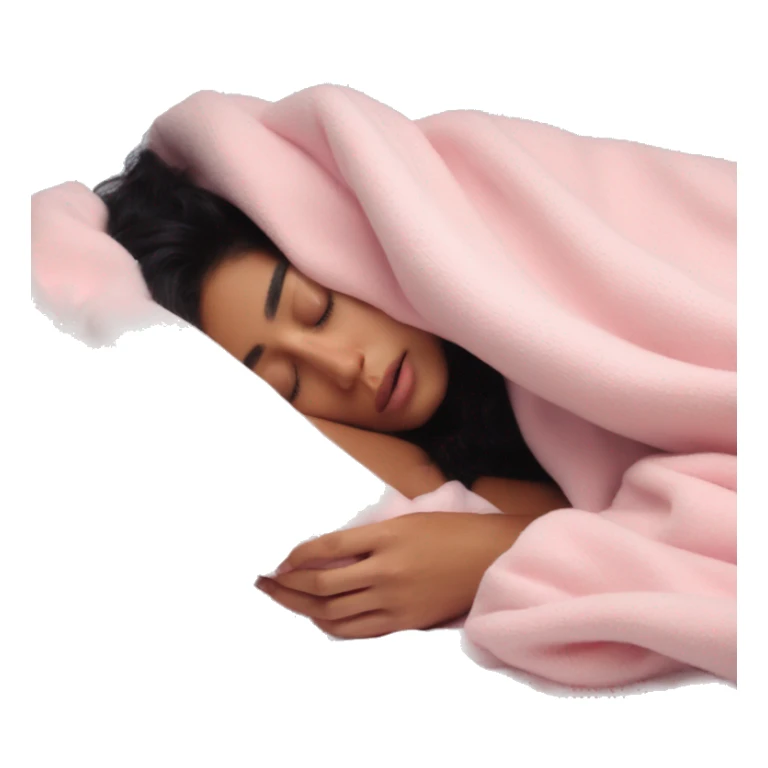 cindy kimberly sleeping in a light pink blanket sticker
