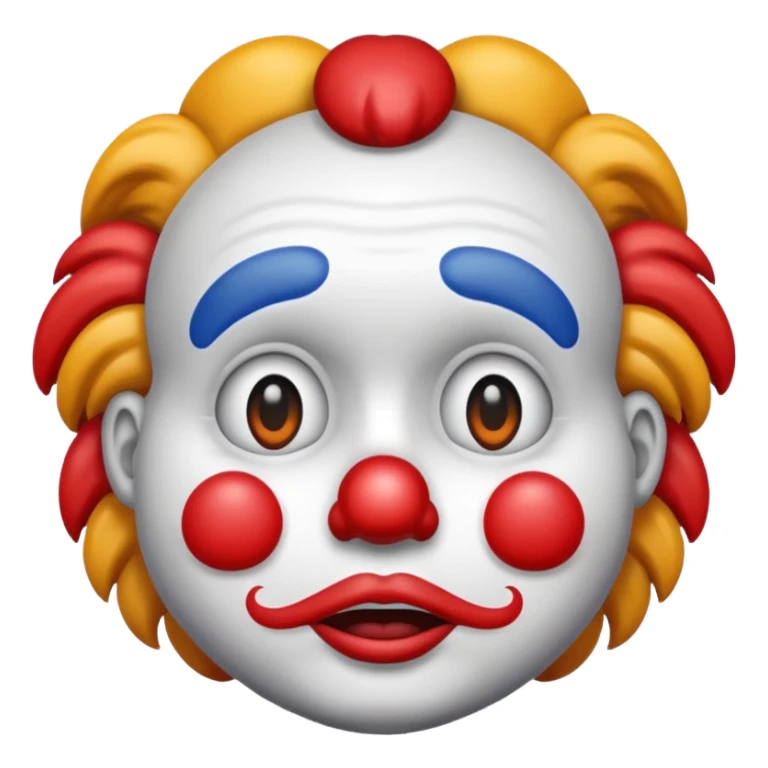 Clown emoji but with sad emoji  sticker