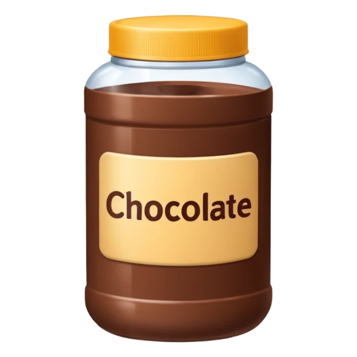 chocolate protein powder jar labeled chocolate picture icon sticker