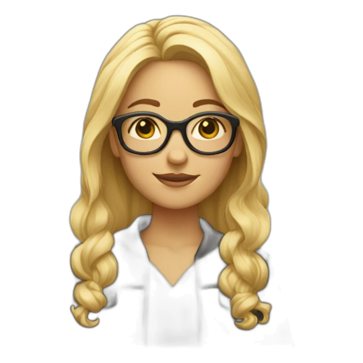 blonde-haired-girl-with-the-glases-What? sticker