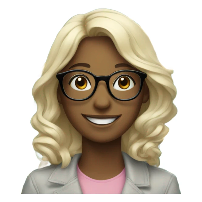 smiling girl among flowers with glasses  sticker