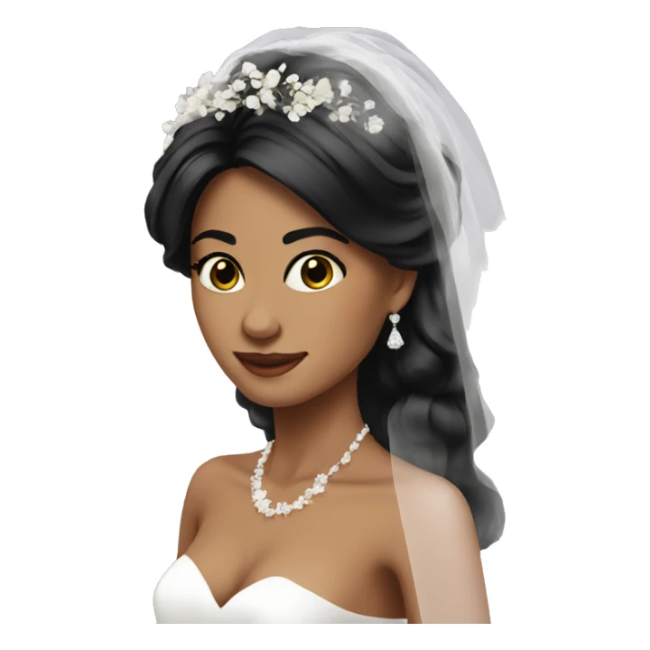 Beautiful bride with black hair sticker