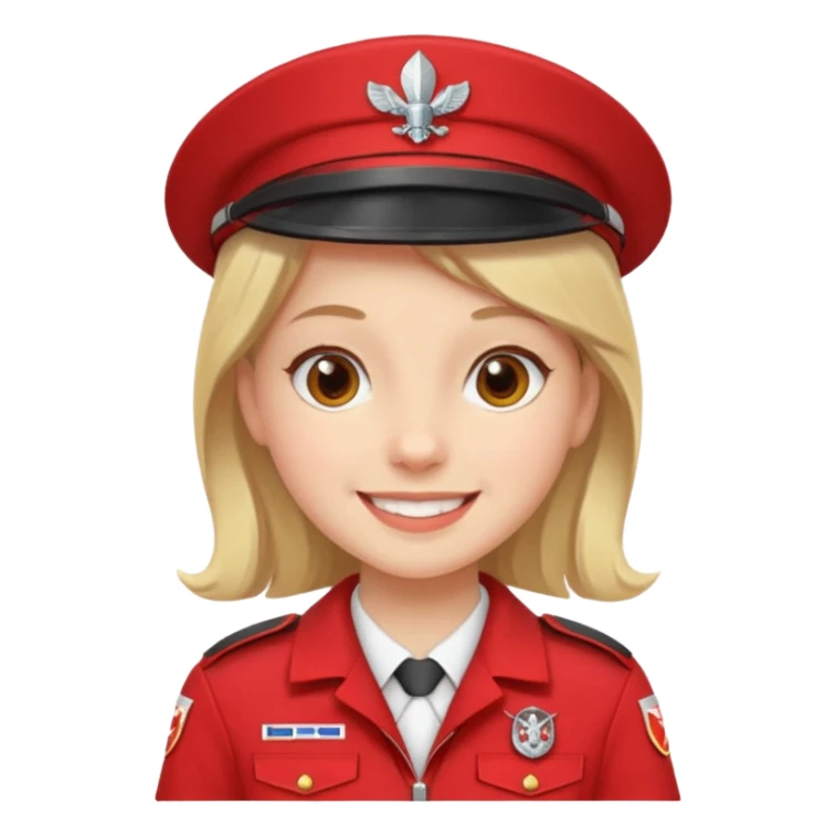scout girl with red scout uniform sticker