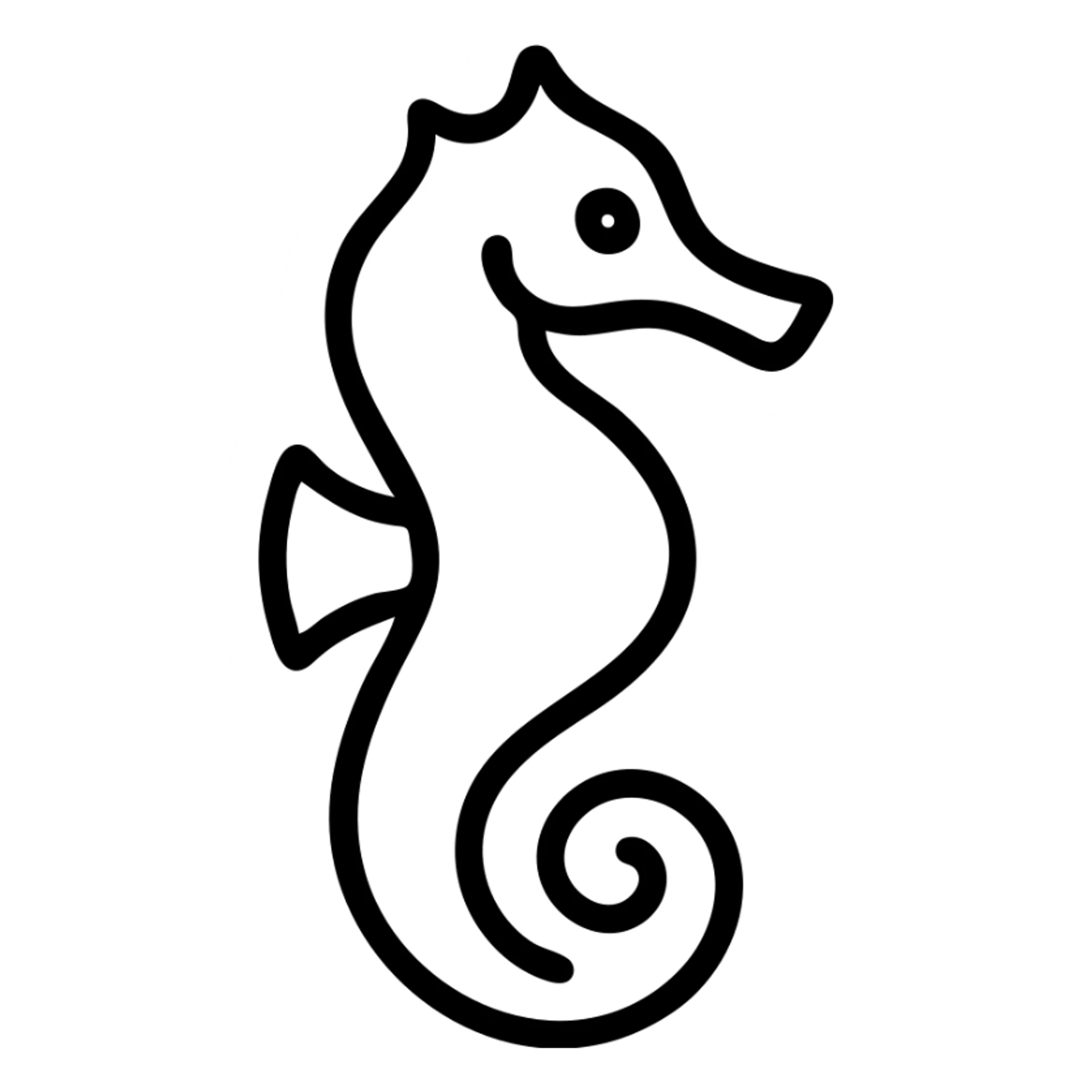 outlined seahorse icon sticker