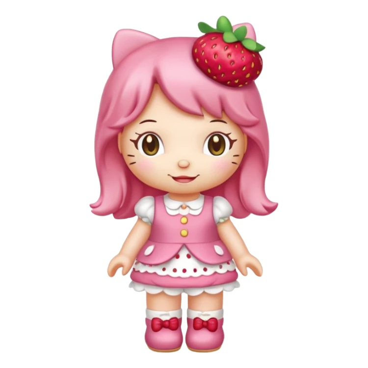 hello kitty strawberry shortcake pink full body sticker
