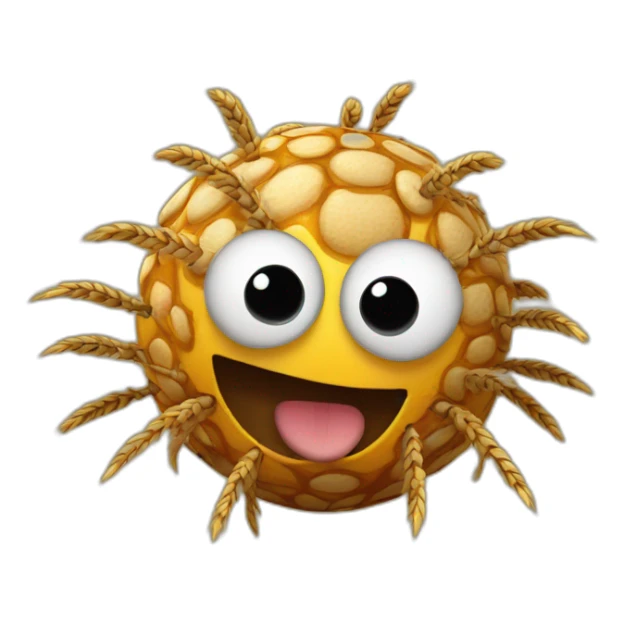 3d sphere with a cartoon spotted wheat Spider skin texture with creepy eyes sticker