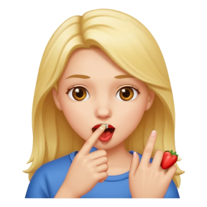 Una chica mordiendo su dedo  sticker