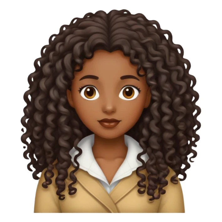 Black girl with long curly hair  sticker