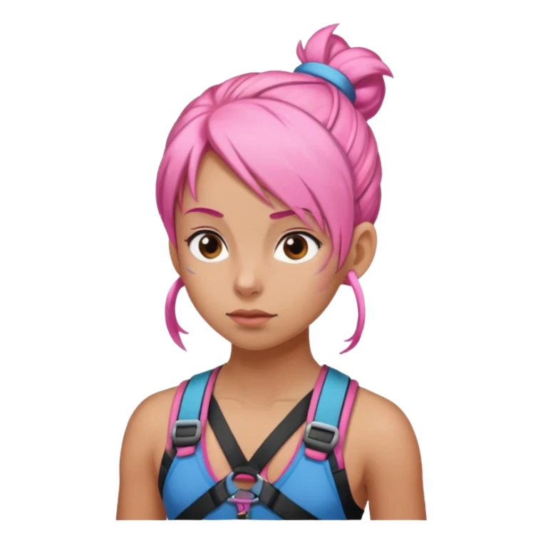 climber girl with pink bun hair sticker