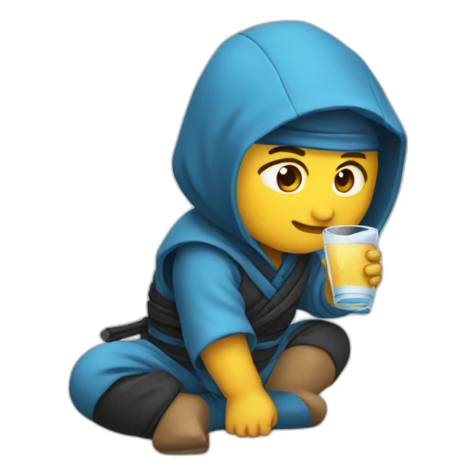 Ninja drinking water sticker