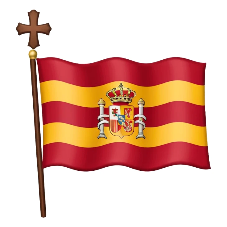 Bandera Imperio Español Blanca con la cruz de borgoña en rojo sticker