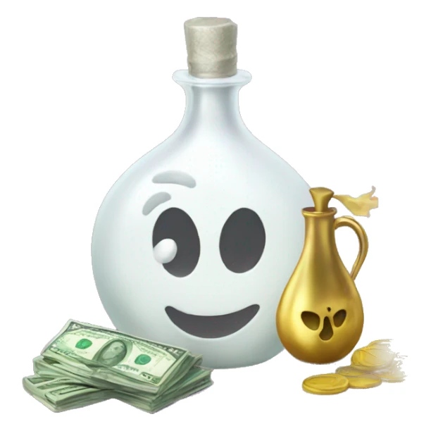 White Magical whit potion and a bag of money sticker