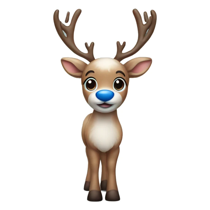 Cute reindeer with a blue nose  sticker