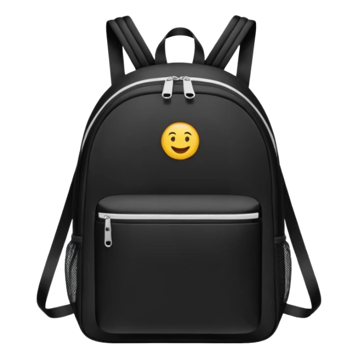 sac a dos de sport noir sans motif et uni sticker