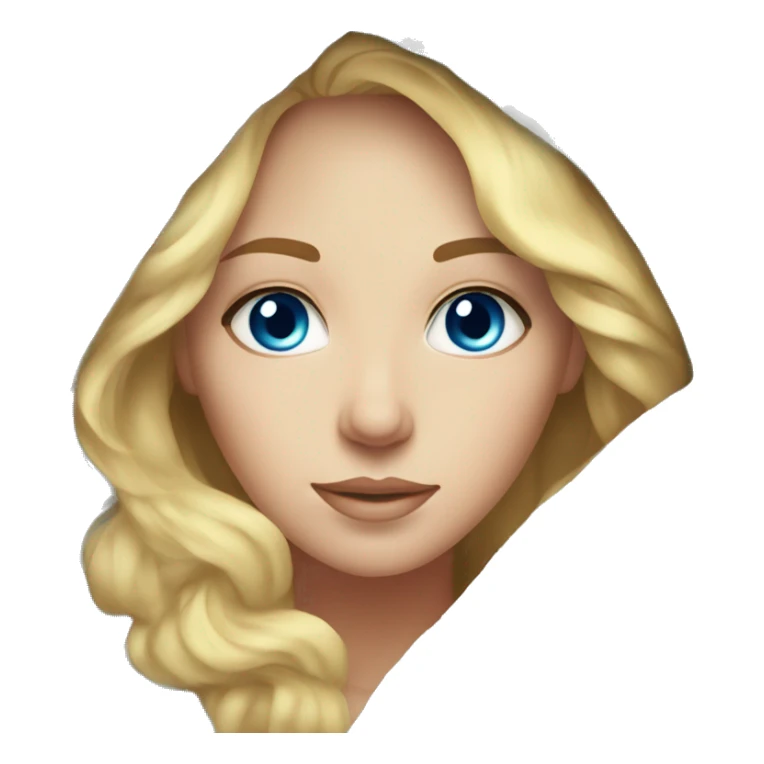 Blue eye, soft waved blonde hair women, with blanket  sticker