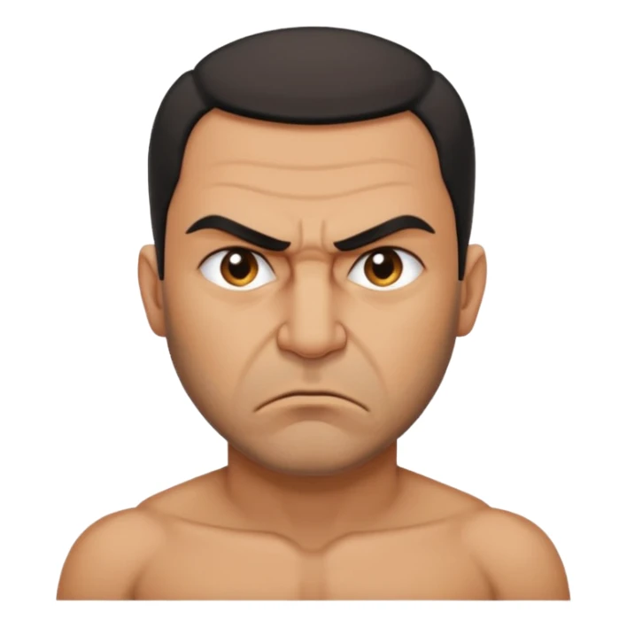 an angry Iraqi, in profile, chest-high sticker