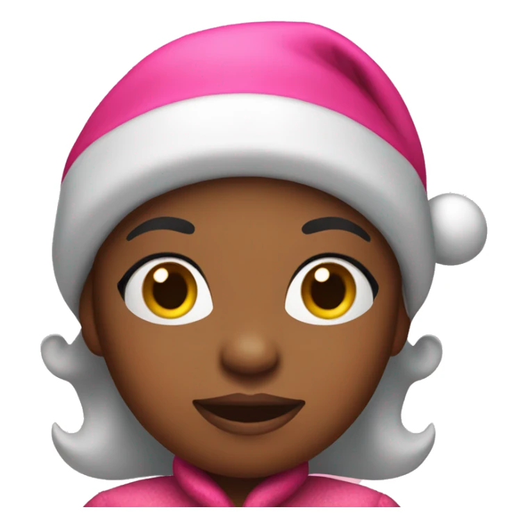 Black Mrs Claus with a pink hat sticker