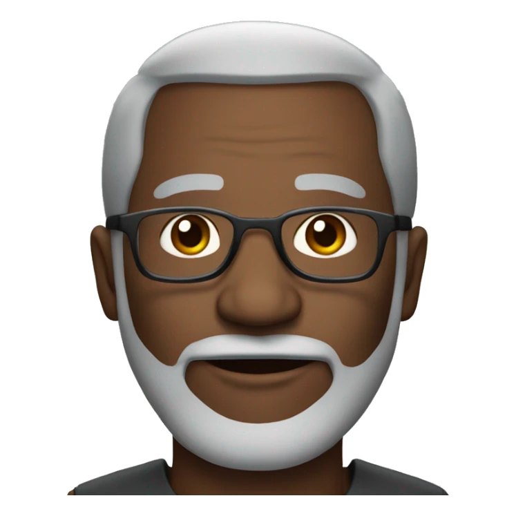 50 old black man with grey beard and glasses sticker