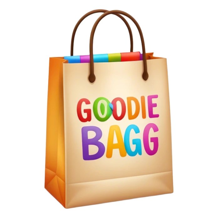 goodie bag with the text goodie bag on it  sticker