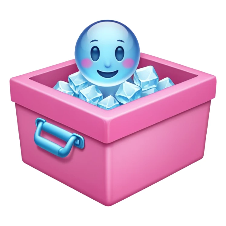 just make an emoji with a pink box with ice inside sticker