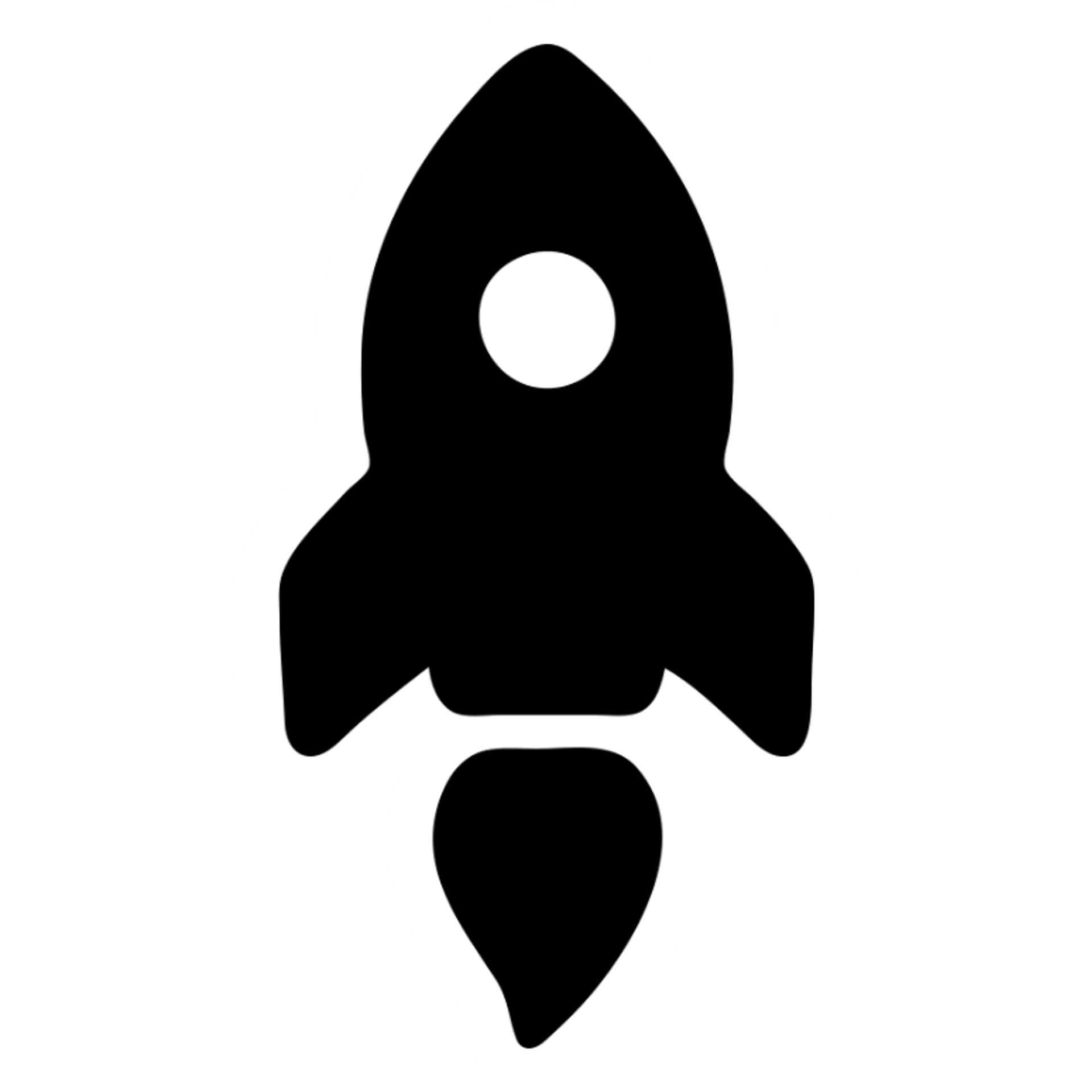 simple bold rocket boost flame icon in orange symbolizing speed and energy sticker