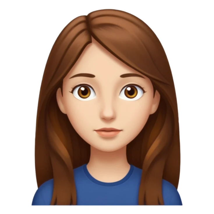 Tall girl with long brown hair and brown  eyes
 sticker