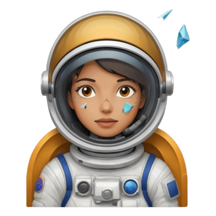 astronaut woman with helmet broken glass sticker