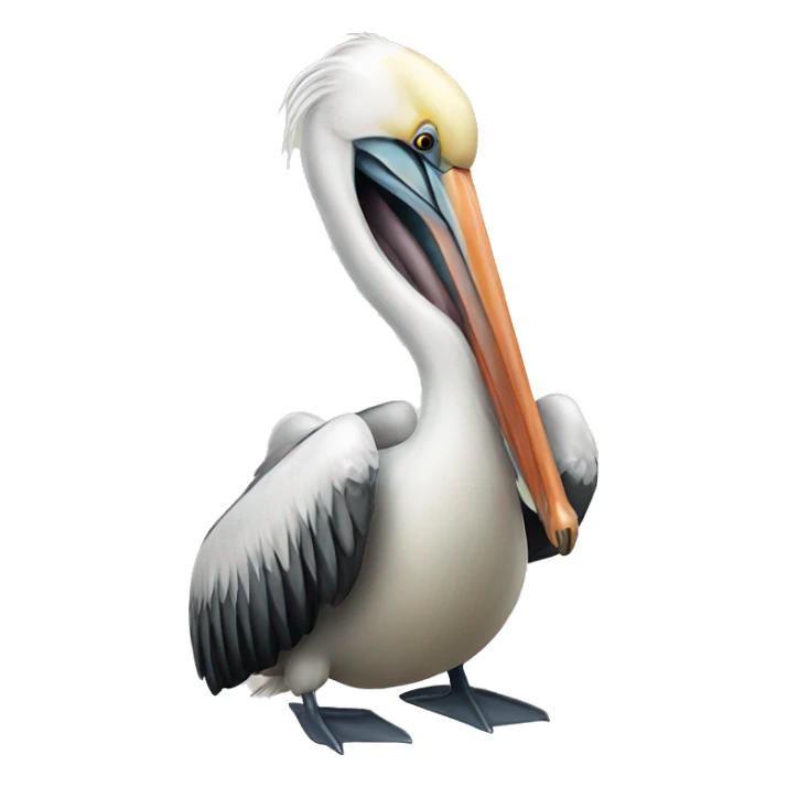 pelican open mouth to try to eat   sticker