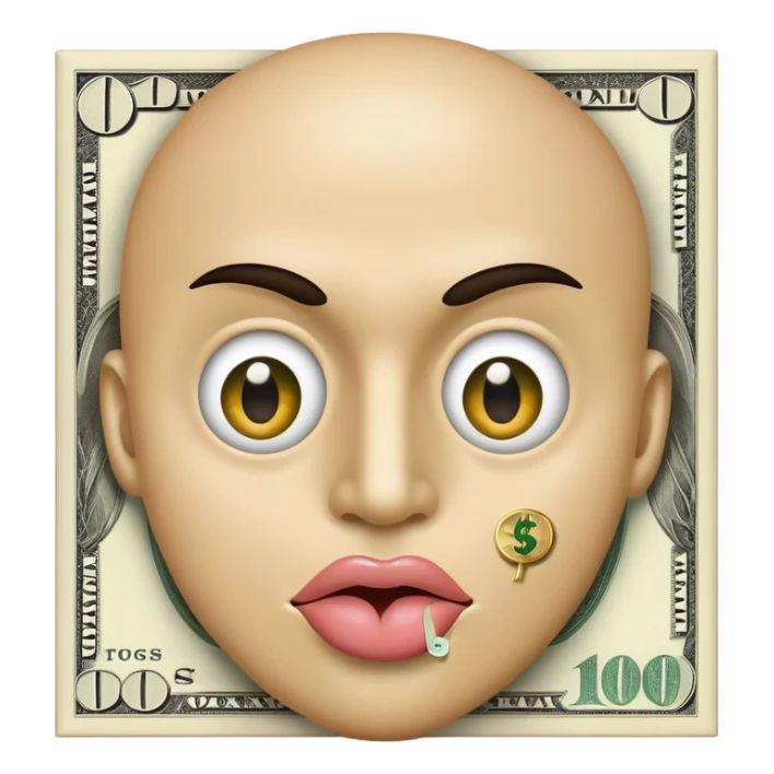 face with money eyes and dollar sign tongue sticker