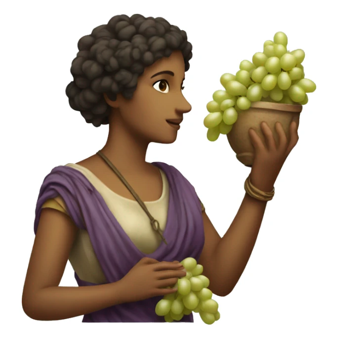 Sappho holds a bunch of grapes in her hand sticker