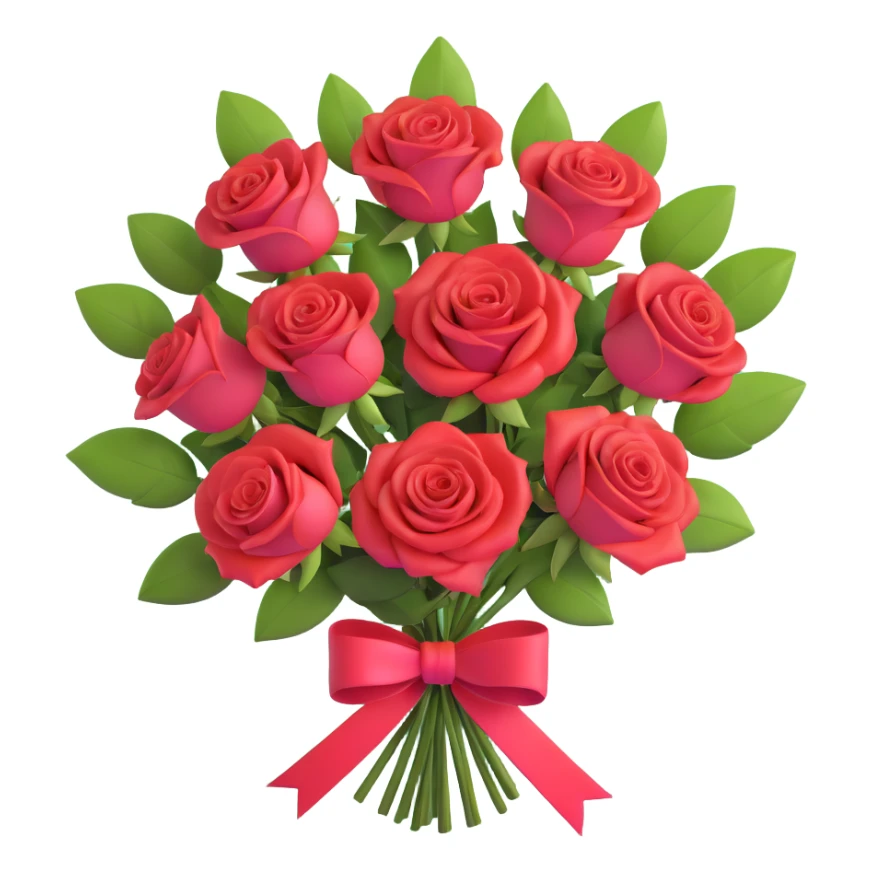 elegant bouquet of red roses with ribbon sticker