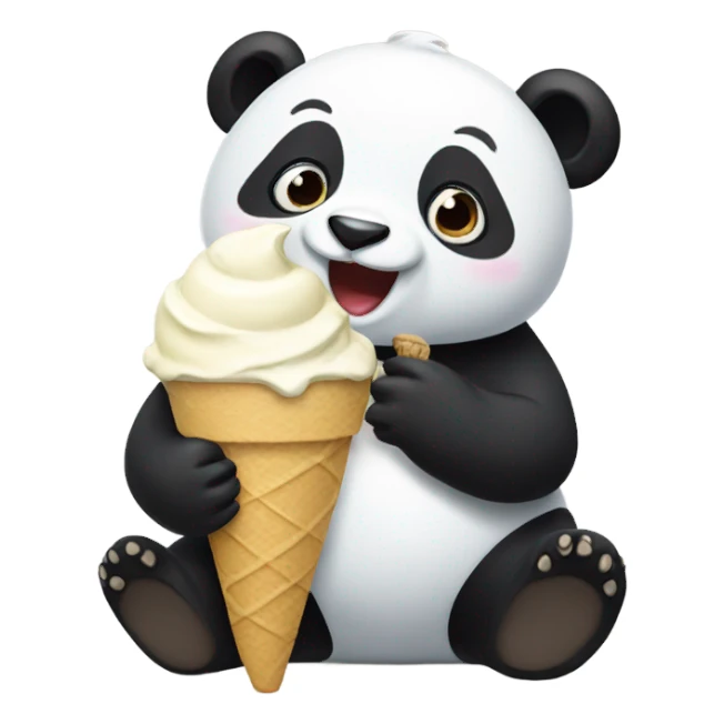 Panda eating ice cream sticker