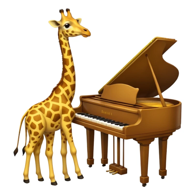 une giraffe qui joue au piano sticker