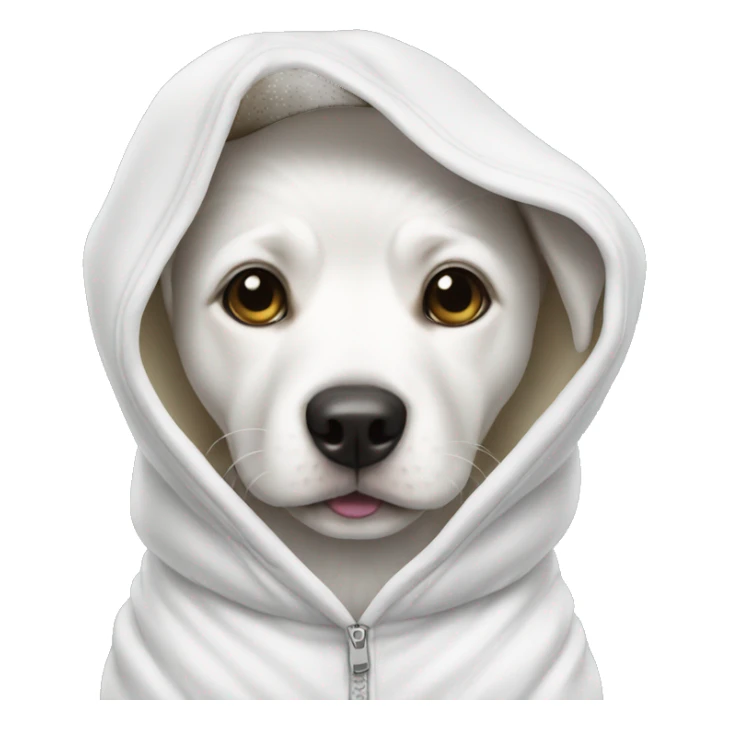 White baby dog with hoodie  sticker