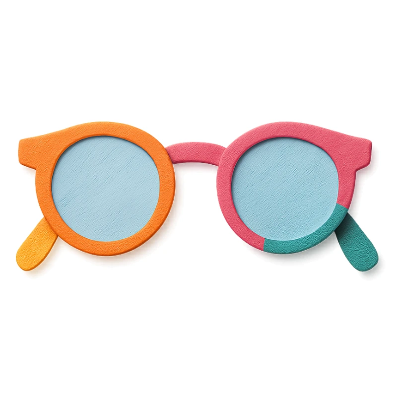 colorful and playful sunglasses in paper-craft style sticker