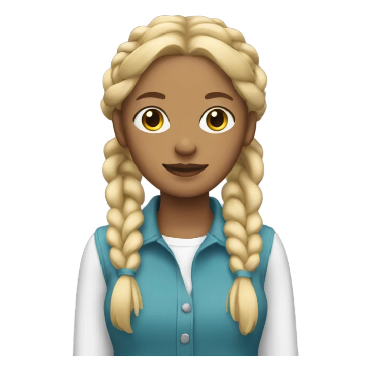 woman with blonde hair in 2 braids sticker