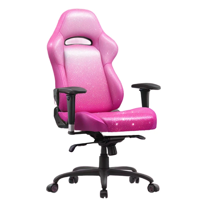 Pink ombre gaming chair with glitter  sticker