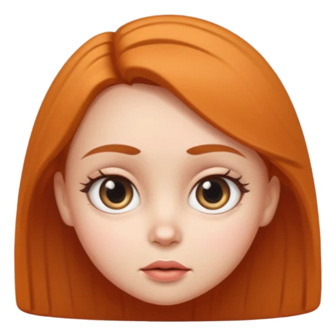 very big head and small body female cartoon sticker