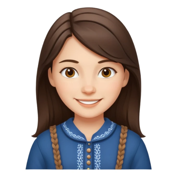 brunette scandinavian girl with scandinavian clothes sticker