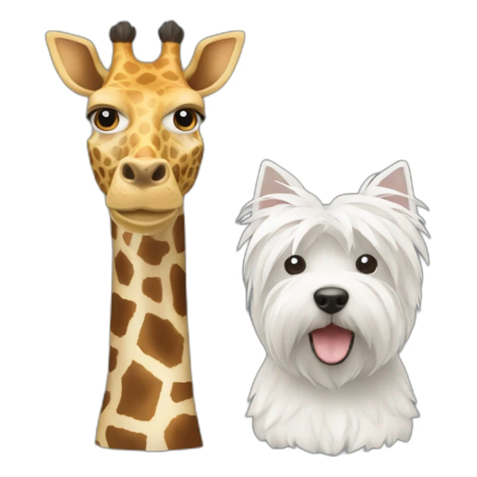 Giraffe and west Highland white terrier sticker