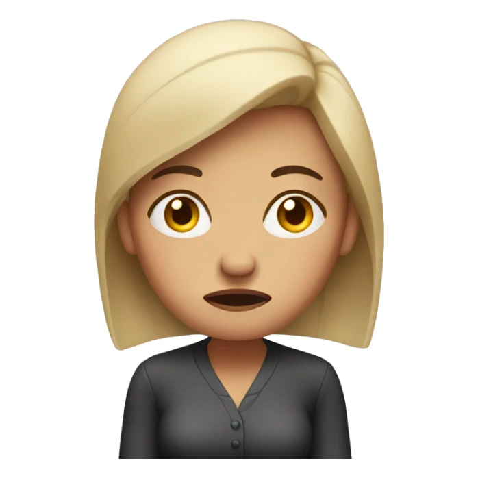 unhappy woman sticker