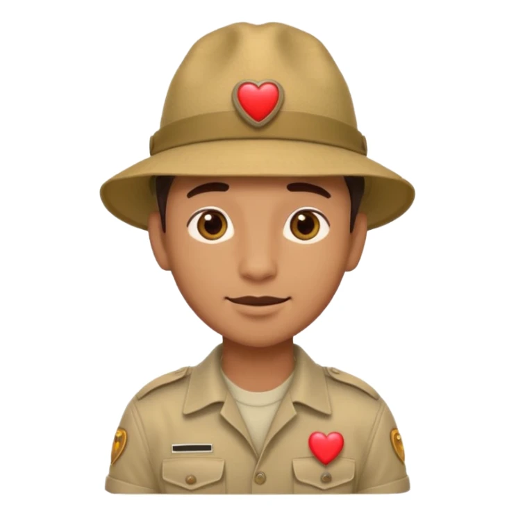 male safari operator with heart eyes sticker