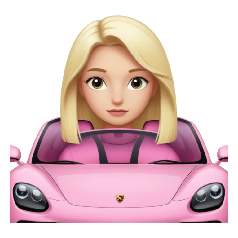 pink Porsche taycan blonde girl sticker