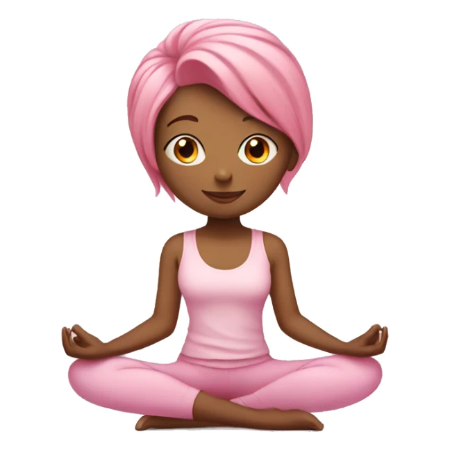 Pink hair, girl doing yoga with light pink outfit sticker