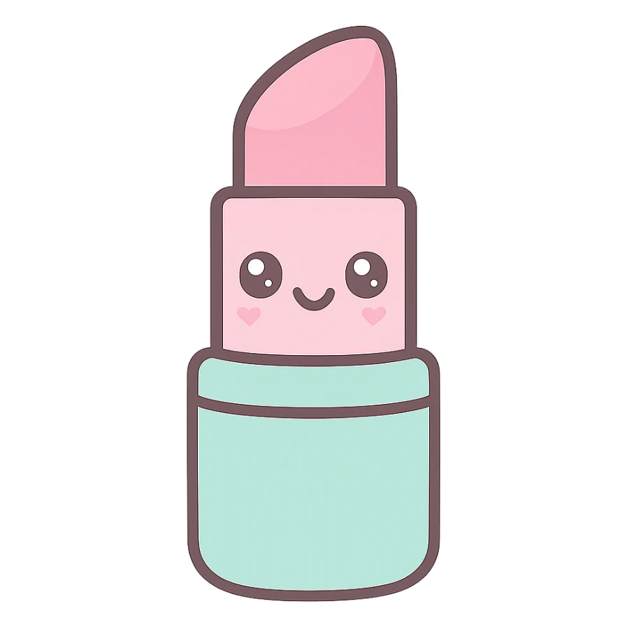 lipstick emoji, kawaii style sticker