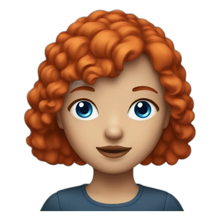 Artist girl with red head and blue eyes sticker