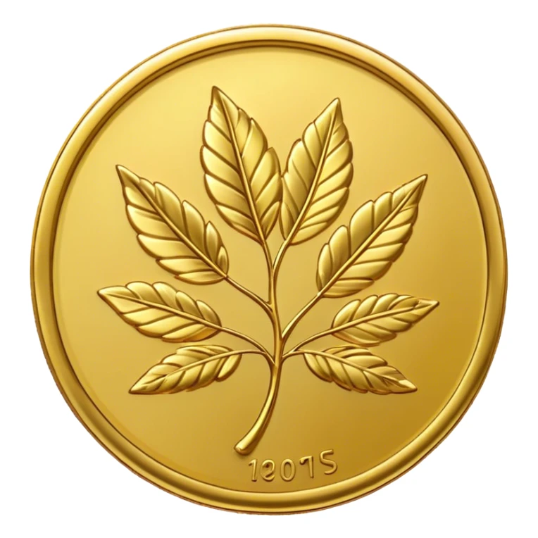 gold coin with 5 leaves clever sticker