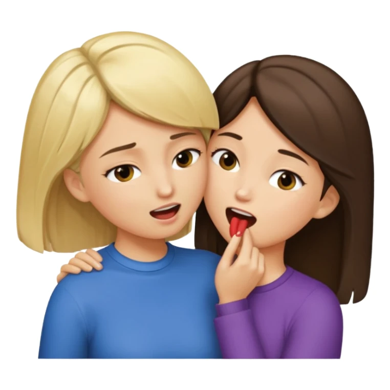 blond girl biting brunette girls neck sticker