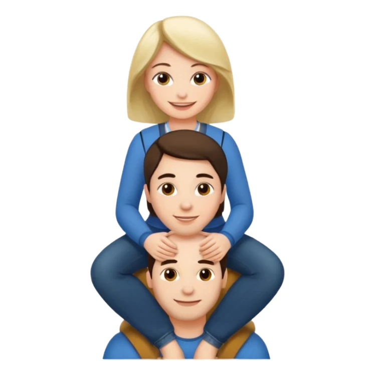Woman sitting on the shoulders of a man sitting sticker